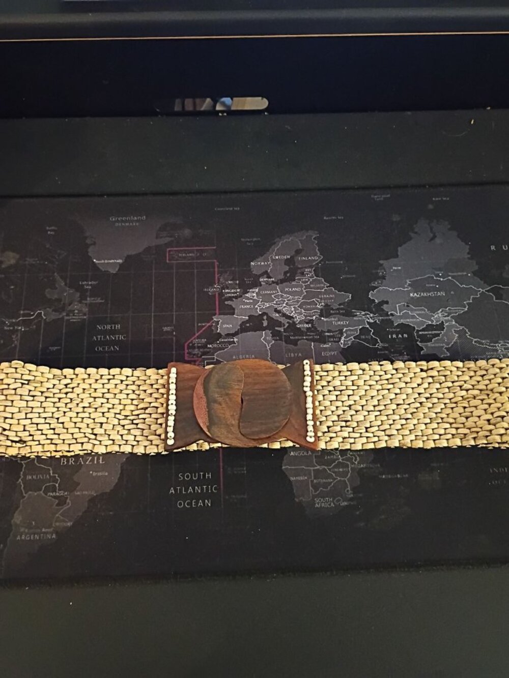 Woven Natural Fiber Belt With Wooden Buckle Adjustable Fit Handmade Design For W